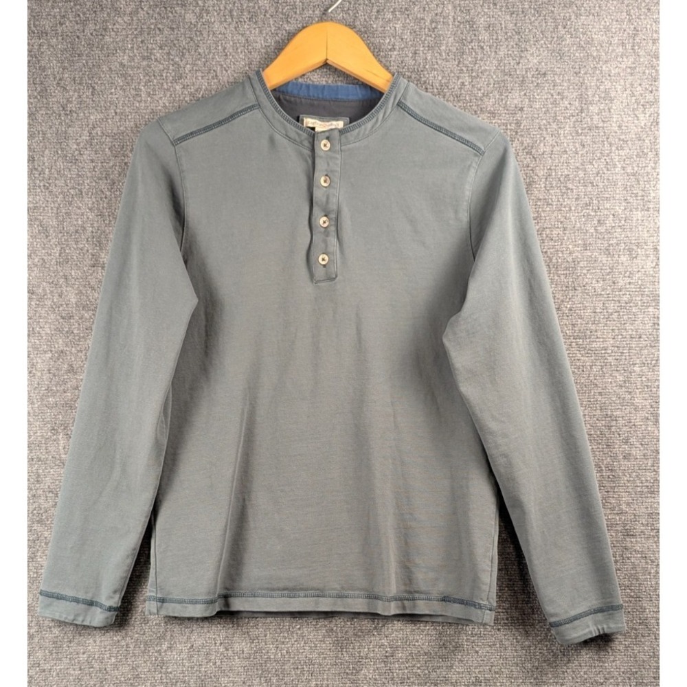 Carbon 2 Cobalt Shirt Mens Small Blue Henley Long Sleeve Cotton Outdoor Casual